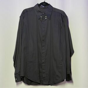 Armani parachute shirt button up black medium vintage